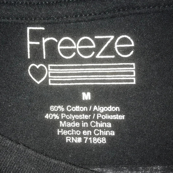 FREEZE crop top “Don’t Kill My Vibe” ties at bottom short sleeve T-shirt size M - Picture 4 of 6